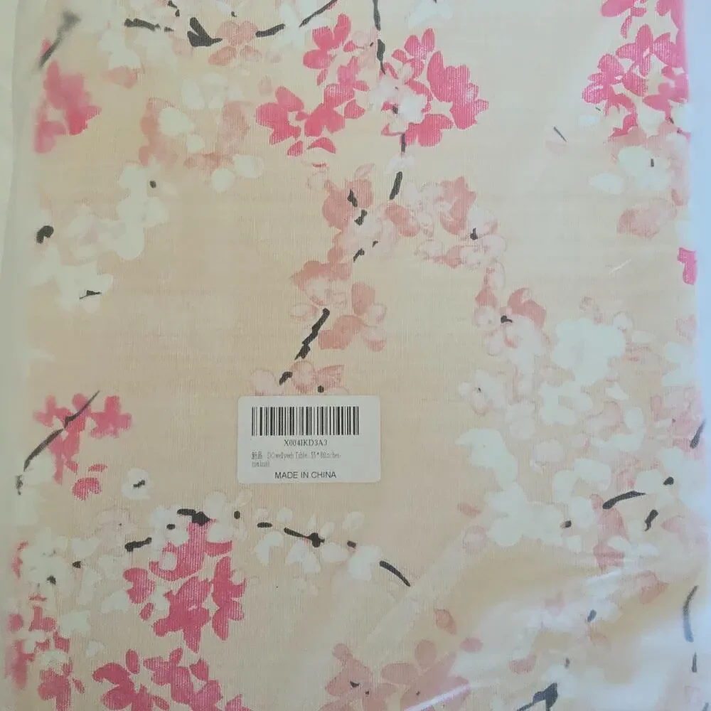 DGwellyeeh Cherry Blossom Vinyl Rectangle Table Cloth 55